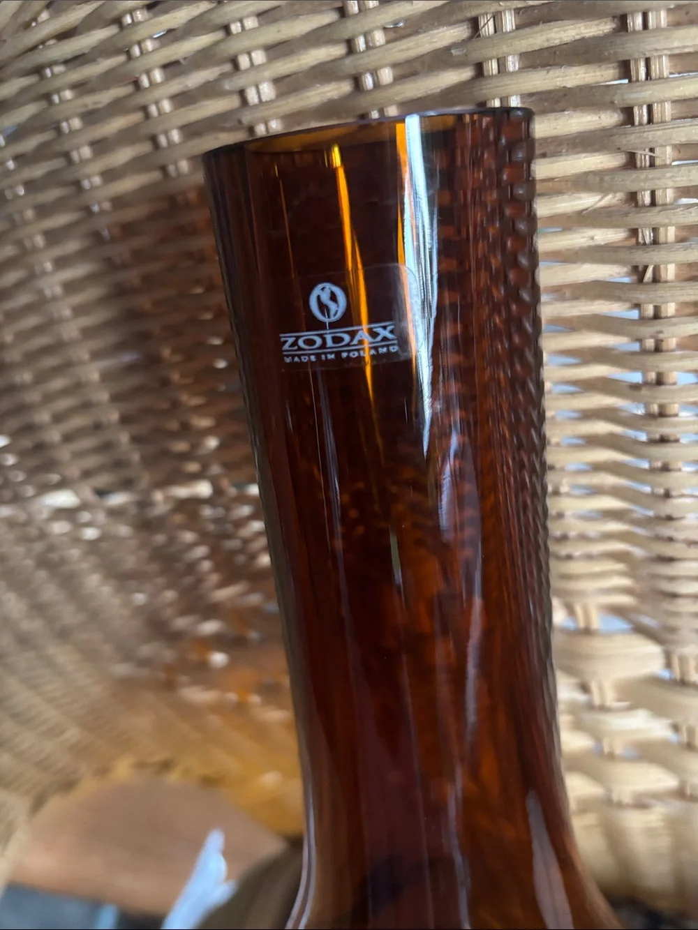 Zodax Amber Glass Vase Made in Poland